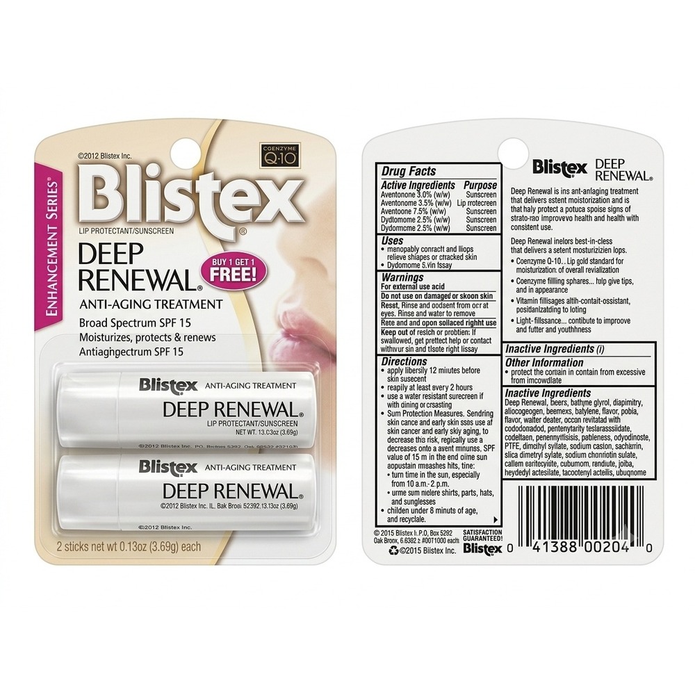 Blistex Deep Renewal Anti-Aging Lip Protectant Sunscreen SPF 15 Twin Pack Sealed